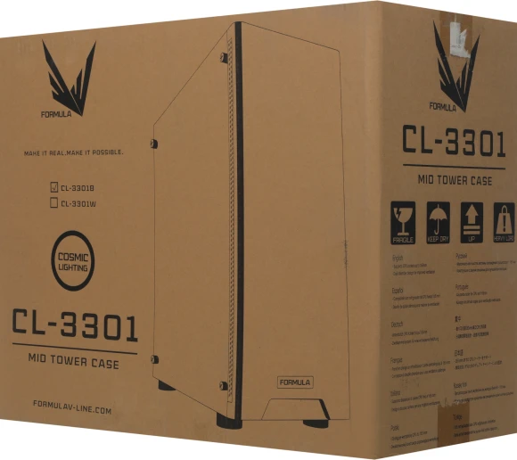 Корпус Formula CL-3301B TG черный без БП ATX 7x120mm 2xUSB2.0 1xUSB3.0 audio bott PSU