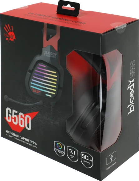 Наушники с микрофоном A4Tech Bloody G560 черный/красный 2м мониторные оголовье (G560 SPORTS RED) Наушники с микрофоном A4Tech Bloody G560 черный/красный 2м мониторные оголовье (G560 SPORTS RED)