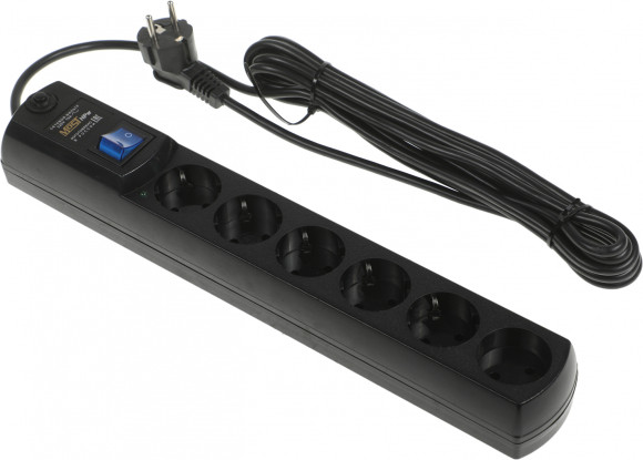 Сетевой фильтр Most HPw 5м (6 розеток) черный (коробка)