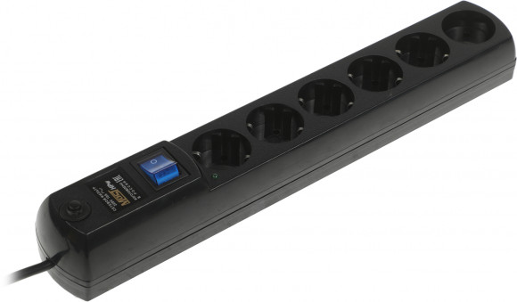 Сетевой фильтр Most HPw 5м (6 розеток) черный (коробка)