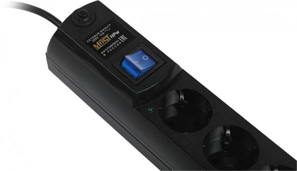 Сетевой фильтр Most HPw 5м (6 розеток) черный (коробка)