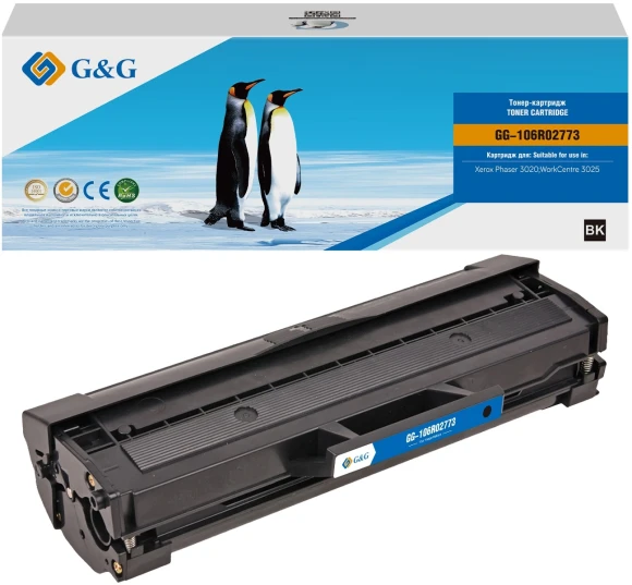 Картридж лазерный G&G GG-106R02773 черный (1500стр.) для Xerox Phaser 3020/WorkCentre 3025