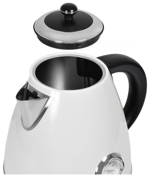 Чайник электрический Hyundai HYK-S4502 1.7л. 2200Вт жемчужный/черный корпус: металл/пластик
