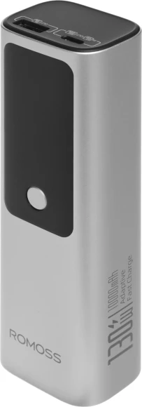 Мобильный аккумулятор Romoss PPU10 10000mAh QC/PD 130W 5A USB-A/USB-C серебристый/черный Мобильный аккумулятор Romoss PPU10 10000mAh QC/PD 130W 5A USB-A/USB-C серебристый/черный
