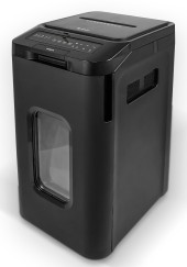 Шредер Heleos АП55-4 черный с автоподачей (секр.P-4) фрагменты 400лист. 55лтр. скрепки скобы пл.карты CD Шредер Heleos АП55-4 черный с автоподачей (секр.P-4) фрагменты 400лист. 55лтр. скрепки скобы пл.карты CD