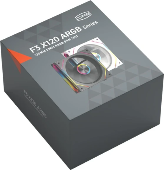 Вентилятор для корпуса PcCooler F3 X120 BK ARGB 120х120x25 черный 4-pin 28.4дБ (F3X120-BKAC112-GL) Ret