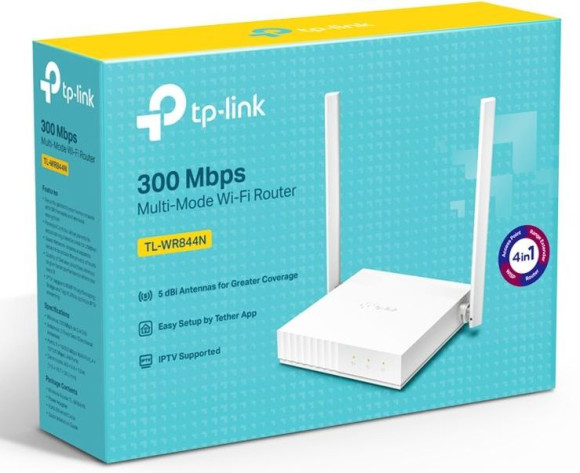 Роутер беспроводной TP-Link TL-WR844N N300 10/100BASE-TX белый Роутер беспроводной TP-Link TL-WR844N N300 10/100BASE-TX белый