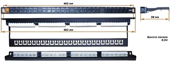 Патч-панель Lanmaster LAN-PPC24U6 19" 0.5U 24xRJ45 кат.6 UTP Патч-панель Lanmaster LAN-PPC24U6 19" 0.5U 24xRJ45 кат.6 UTP