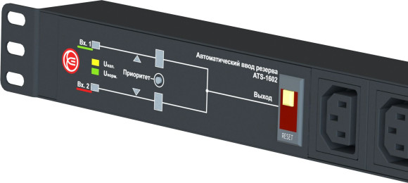 АВР Elemy ATS-1602 1U 19" ввод:2xIEC C14 выход:6xSchuko8A черный АВР Elemy ATS-1602 1U 19" ввод:2xIEC C14 выход:6xSchuko8A черный