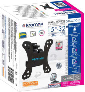 Кронштейн для телевизора Kromax GALACTIC-10 черный 15"-32" макс.20кг настенный поворот и наклон Кронштейн для телевизора Kromax GALACTIC-10 черный 15"-32" макс.20кг настенный поворот и наклон