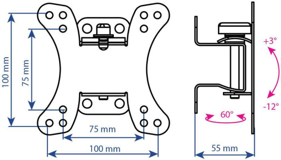 Кронштейн для телевизора Kromax GALACTIC-10 черный 15"-32" макс.20кг настенный поворот и наклон Кронштейн для телевизора Kromax GALACTIC-10 черный 15"-32" макс.20кг настенный поворот и наклон