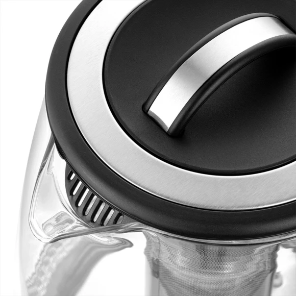 Чайник электрический Kitfort КТ-6145 2л. 2200Вт черный/серебристый корпус: стекло/металл/пластик