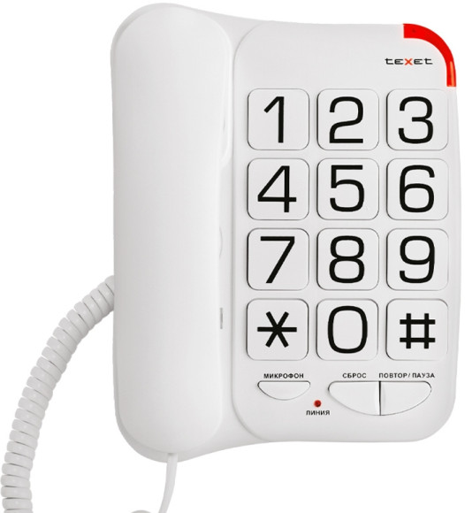 Телефон проводной Texet TX-201 белый