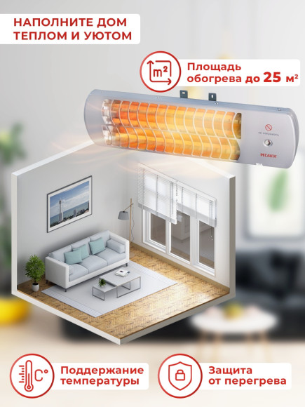 Обогреватель инфракрасный Ресанта ИКО-1500Л 1500Вт белый