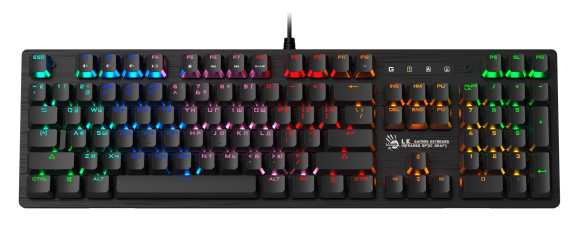 Клавиатура A4Tech B820R механическая черный USB for gamer LED (B820R BLACK (BLUE SWITCH)) кабель 1.8м