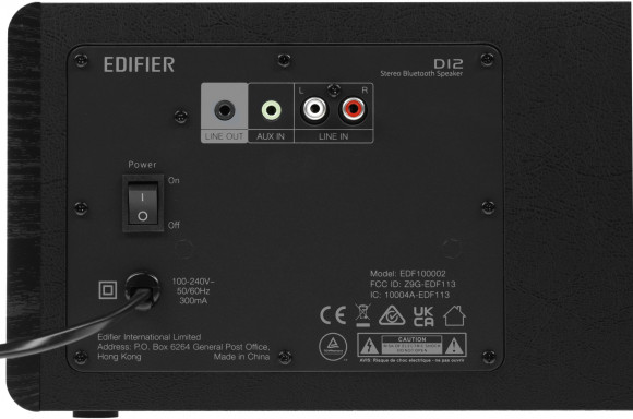 Колонки Edifier D12 2.0 черный/черный 70Вт BT