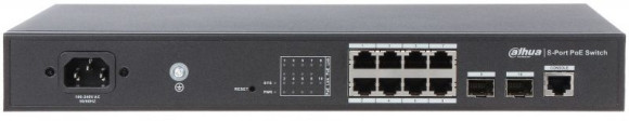 Коммутатор Dahua DH-PFS4210-8GT-150 8x1Гбит/с 2SFP 8PoE+ 150W управляемый