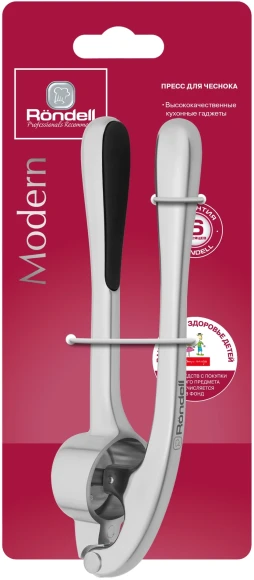 Чеснокодавилка Rondell Modern RD-1733 стальной/черный упак.:картонная подложка Чеснокодавилка Rondell Modern RD-1733 стальной/черный упак.:картонная подложка