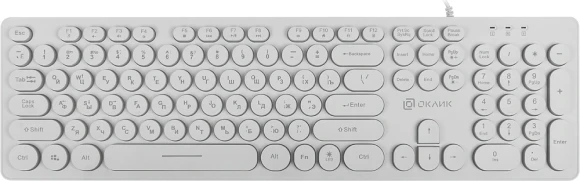 Клавиатура Оклик 420MRL белый USB slim Multimedia LED Клавиатура Оклик 420MRL белый USB slim Multimedia LED