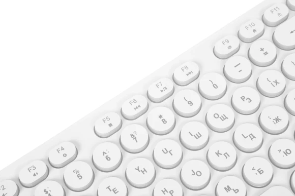 Клавиатура Оклик 420MRL белый USB slim Multimedia LED
