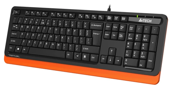 Клавиатура A4Tech Fstyler FKS10 черный/оранжевый USB (FKS10 ORANGE) Клавиатура A4Tech Fstyler FKS10 черный/оранжевый USB (FKS10 ORANGE)