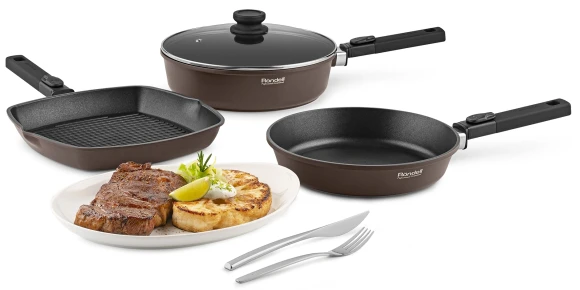 Сотейник Rondell Praline RDA-1568 4.0л. d=28см (с крышкой) коричневый