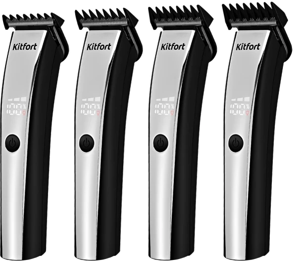 Триммер Kitfort КТ-3131 серебристый/черный 5Вт (насадок в компл:4шт)