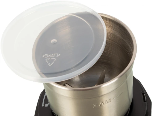 Кофемолка Kitfort КТ-746 200Вт сист.помол.:ротац.нож вместим.:200гр нержавеющая сталь/черный