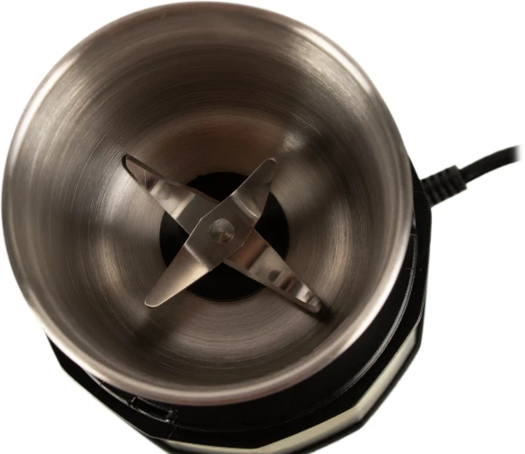 Кофемолка Kitfort КТ-746 200Вт сист.помол.:ротац.нож вместим.:200гр нержавеющая сталь/черный