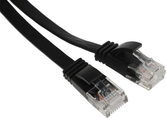 Патч-корд Buro Flat 10Гбит/с UTP 4 пары cat.6 Cu molded 0.5м черный RJ-45 (m)-RJ-45 (m) (BU-C6-FLAT-0.5M-B)