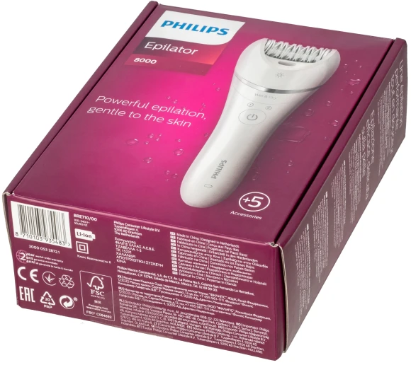 Эпилятор Philips BRE710/00 скор.:2 насад.:4 белый