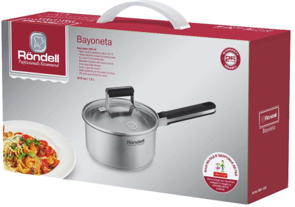 Ковш Rondell Bayoneta RDS-1806 1.3л. d=16см (с крышкой) стальной Ковш Rondell Bayoneta RDS-1806 1.3л. d=16см (с крышкой) стальной