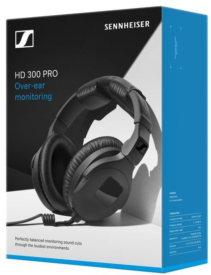 Гарнитура накладные Sennheiser HD 300 PRO 1.5м черный проводные оголовье (508288)