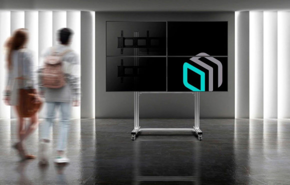 Подставка для телевизора Onkron FSPRO2L-22 серебристый 40"-55" макс.200кг напольный мобильный