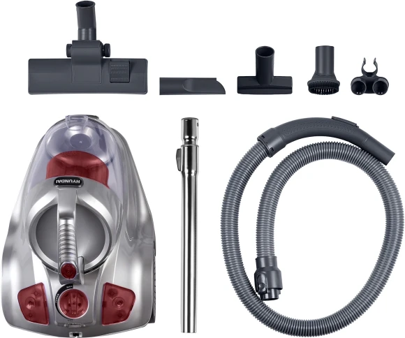 Пылесос Hyundai HYV-C4570 2400Вт серебристый/красный Пылесос Hyundai HYV-C4570 2400Вт серебристый/красный