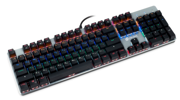 Клавиатура Оклик 970G Dark Knight механическая черный/серебристый USB for gamer LED Клавиатура Оклик 970G Dark Knight механическая черный/серебристый USB for gamer LED