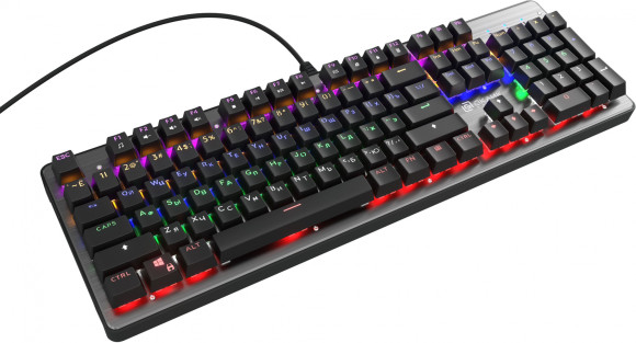 Клавиатура Оклик 970G Dark Knight механическая черный/серебристый USB for gamer LED Клавиатура Оклик 970G Dark Knight механическая черный/серебристый USB for gamer LED