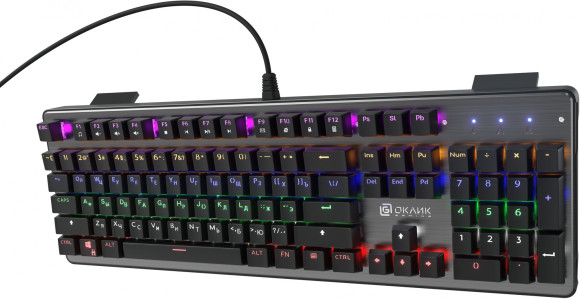 Клавиатура Оклик 970G Dark Knight механическая черный/серебристый USB for gamer LED Клавиатура Оклик 970G Dark Knight механическая черный/серебристый USB for gamer LED