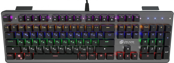 Клавиатура Оклик 970G Dark Knight механическая черный/серебристый USB for gamer LED Клавиатура Оклик 970G Dark Knight механическая черный/серебристый USB for gamer LED