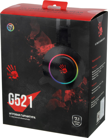 Наушники с микрофоном A4Tech Bloody G521 черный 2.3м мониторные USB оголовье (G521 (BLACK)) Наушники с микрофоном A4Tech Bloody G521 черный 2.3м мониторные USB оголовье (G521 (BLACK))