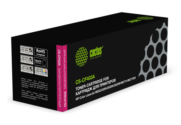 Картридж лазерный Cactus CS-CF403A CF403A пурпурный (1400стр.) для HP CLJ M252/252N/252DN/252DW/M277n/M277DW Картридж лазерный Cactus CS-CF403A CF403A пурпурный (1400стр.) для HP CLJ M252/252N/252DN/252DW/M277n/M277DW