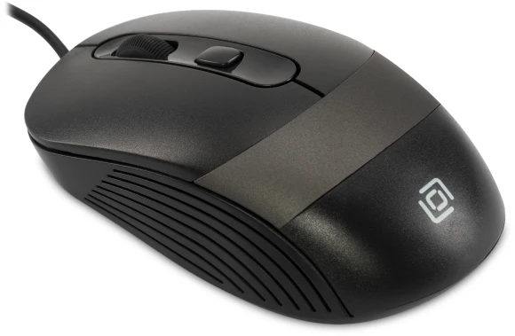 Мышь Оклик 310M черный/серый оптическая 2400dpi USB для ноутбука 4but (1869096)