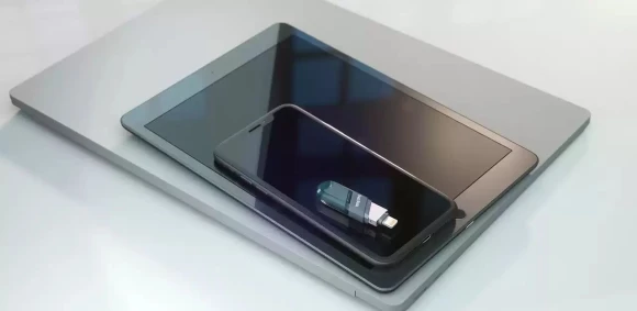 Флеш Диск Sandisk 128Gb iXpand Flip SDIX90N-128G-GN6NE USB3.1 зеленый/серебристый