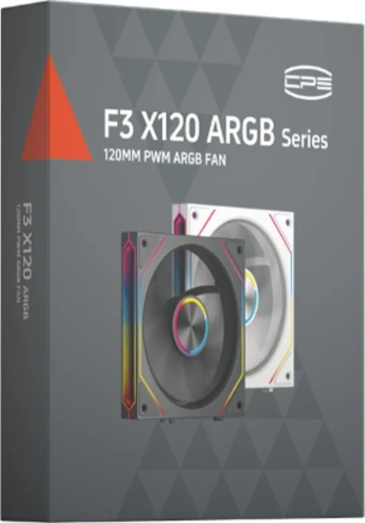 Вентилятор для корпуса PcCooler F3 X120R Reverse ARGB 120х120x25 черный 4-pin 28.4дБ (F3X12R-BKAC-GL) Ret