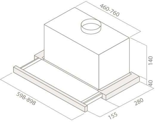 Вытяжка встраиваемая Elica Elite 14 Lux GRVTWH/A/60 серый/стекло белое управление: кнопочное (1 мотор)