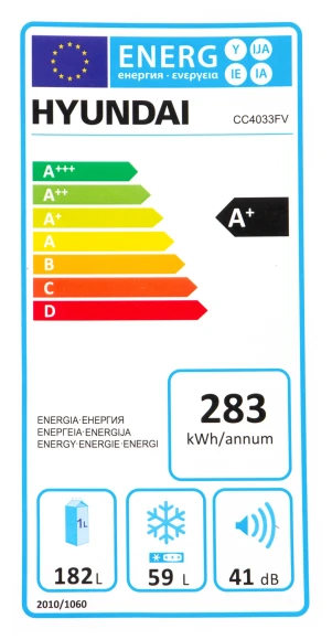 Холодильник Hyundai CC4033FV 2-хкамерн. белый Холодильник Hyundai CC4033FV 2-хкамерн. белый