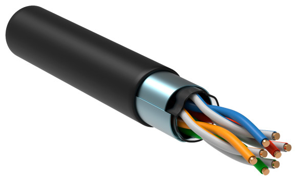 Кабель информационный ITK LC3-C5E04-339 кат.5E F/UTP 4X2X24AWG LDPE внешний 305м черный