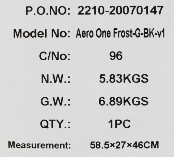 Корпус Aerocool Aero One Frost-G-BK-v1 черный без БП ATX 4x120mm 2x140mm 2xUSB3.0 audio bott PSU