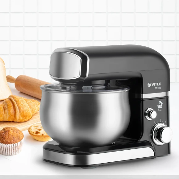 Кухонная машина Vitek Loft Professional VT-4115 планетар.вращ. 1000Вт черный/стальной