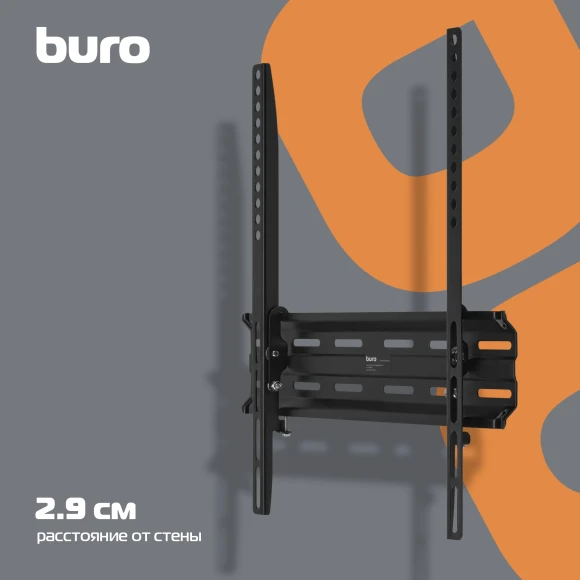 Кронштейн для телевизора Buro TL3 черный 32"-65" макс.35кг настенный наклон